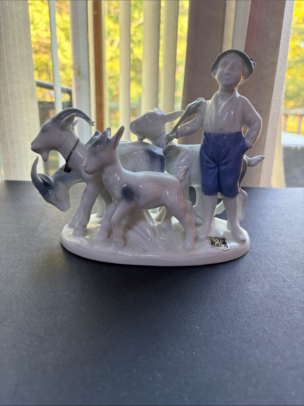 Gerold Porzellan Herder Boy and Goats Ram Figurine Bavaria West Germany